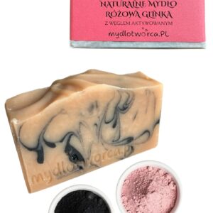NATURALNE MYDŁO RÓŻOWA GLINKA Z WĘGLEM AKTYWNYM – 115 G
